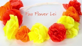 DIY Pretty amp Easy Faux Flower Lei [upl. by Arytal36]