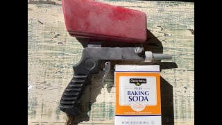 Soda Blasting Test with REGULAR Baking Soda  Harbor Freight Gravity Feed Hand Held Blaster [upl. by Aisayn132]