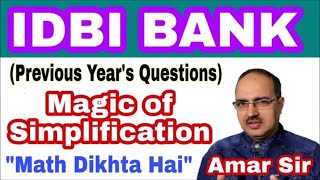 Simplification Questions85 IDBI Executive Previous Year’s Questions Memory Based [upl. by Eek]