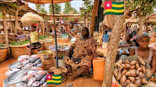 Rural African village market day in Togo 🇹🇬  Cheapest food Market Anfoin Togo 🇹🇬 West Africa 🌍 [upl. by Acissey296]