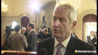 Interview about 2011 Nobel Peace Prize with Thorbjørn Jagland [upl. by Oxley]