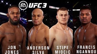 Jones Silva Miocic amp Ngannou in UFC 3  MY FIRST REACTION VIDEO [upl. by Jorry183]