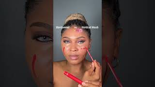 Horizontal vs vertical way of applying blush makeupshorts makeuohacks makeuptutorial [upl. by Hsakiv276]