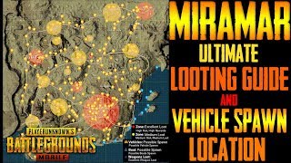 ULTIMATE LOOTING GUIDE MIRAMAR AND ALL VEHICLE LOCATION  PUBG MOBILE [upl. by Kidd]