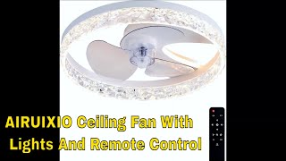 AIRUIXIO Ceiling Fan With Lights And Remote Control [upl. by Orips]