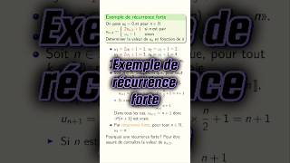 Exemple de raisonnement par recurrence forte cpge maths pcsi mpsi [upl. by Els642]