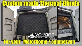 Motorhome and Camper rear thermal blinds Custom Made for your VW Crafter MAN tge Ducato  Boxer [upl. by Ardnaxila44]