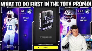 WHAT TO DO FIRST IN THE TOTY PROMO IN MADDEN 24 FREE 97 TOTY CHAMPION [upl. by Aynom220]