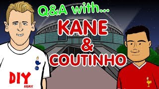 ❓QampA Kane and Coutinho❓Parody  Tottenham vs Liverpool 2017 preview [upl. by Ahsataj422]