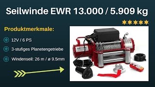 Elektrische Seilwinde 12V  5909 KG  inkl Funkfernbedienung [upl. by Nylave]