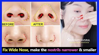 Fix wide nose without surgery make the nostrils narrower and smaller the nose tip to point up [upl. by Nerland]