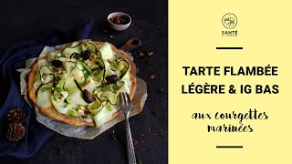 Tarte flambée IG bas aux courgettes marinées  Gourmande vegan et savoureuse [upl. by Alcine]