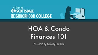 HOA amp Condo Finances 101 [upl. by Hsara]