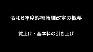 令和6年度診療報酬改定の概要 賃上げ・基本料の引き上げ [upl. by Dnomaid]