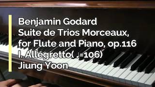 Piano Part Godard Suite de Trios Morceaux for Flute and Piano op116 I Allegretto ♩106 [upl. by Corrina273]