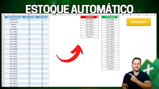 Gerar Lista de Compra Automática no Excel a partir de Planilha de Estoque  Alerta Estoque Mínimo [upl. by Mota]