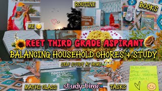 Reet 2025 Third Grade Aspirant👩‍🏫🔥  Balancing Household Chores Study📚🍂  Self Study Vlog📖🤷‍♀️ [upl. by Lessirg]