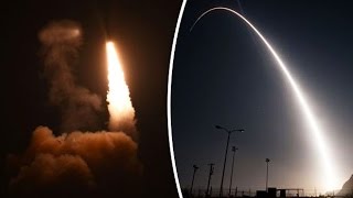 US Test Fires Ballistic Missile from Vandenberg Air Force Base [upl. by Garrett669]