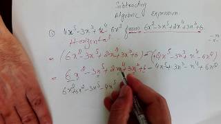 Subtraction of algebraic expressions Horizontal mathod [upl. by Ariajay]