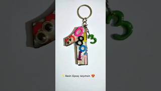 Resin keychain without moldp2💛art keychain easyresin diy shortsfeed [upl. by Elma294]