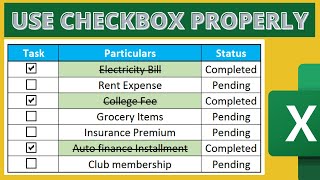 How to Use Excel Checkboxes with Strike Through [upl. by Cerelia698]