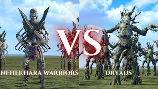 WARHAMMER III Total War  Nehekara Warriors VS Dryads [upl. by Jabon]