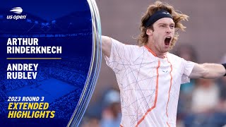 Arthur Rinderknech vs Andrey Rublev Extended Highlights  2023 US Open Round 3 [upl. by Charla]