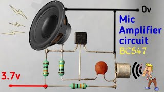 Simple Mic Amplifier Circuit using BC547 [upl. by Norab513]