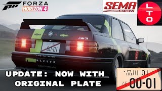 Update Plate for LTO BMW M3 E30  Forza Horizon 4 Design  Speedpaint [upl. by Bigner634]