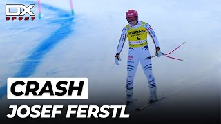 Alpine Ski Josef Ferstl Crash at Bormio  Downhill  2022 🇮🇹 [upl. by Esenwahs]