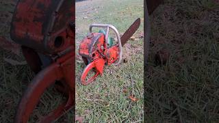 1950s Homelite Model 17 chainsaw first start [upl. by Itsyrk]