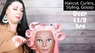 ASMR Hair Salon Roleplay Compilation Real Haircut Curlers Gossip Styling Spray Whispering [upl. by Herc]