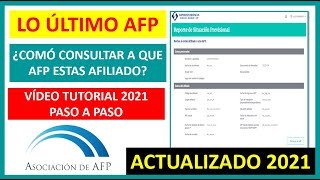 Como saber en que AFP estoy afiliado Vídeo tutorial 2021Nuevo método actualizado [upl. by Anneres45]