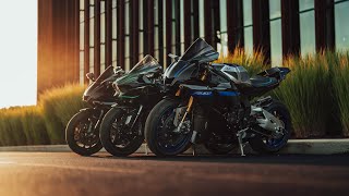 Sunset Ride With The Boys  Yamaha R1M R1 Ninja H2 S1K ZX6R  Flybys  Revs  Pulls [upl. by Carmena]