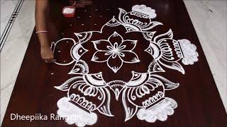 Sankranthi special rangoli design with 11x6 dots  Bhogi special muggulu 2019  pongal pots [upl. by Ennirok]