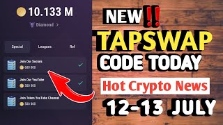 TAPSWAP CODE TODAY 12 JULY 2024  Hot Crypto News Ethereum ETFs  Can They Outshine Bitcoin [upl. by Alekal]