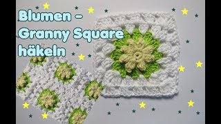 Blumen Granny Square für Kissen Decke Babydecke [upl. by Obbard547]