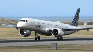 Porter Airlines Embraer E195 landing and taxiing at YVR [upl. by Abagail578]