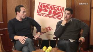 JASON BIGGS and CHRIS KLEIN Interview AMERICAN REUNION on Sex Childish Behavior and Apple Pie [upl. by Anitsirhk]