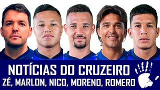 NOTÃCIAS DO CRUZEIRO LARCAMON ZÃ‰ IVALDO MARLON LUCAS ROMERO MARCELO MORENO DINENNO E PAPAGAIO [upl. by Ire]