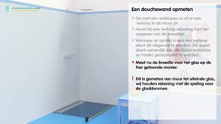 Luxe douchewand op maat inmeten  Glashandelonlinecom [upl. by Heuser]