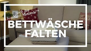 Falten nach KonMariMethode™  Spannbettlaken falten [upl. by Sidnac]