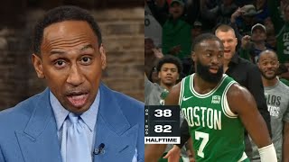 Stephen A goes OFF on Warriors for being down 44 at half time vs Celtics 😳 [upl. by Ahsiekram]