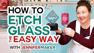 How to Etch Glass the Easy Way Armour Etch amp Vinyl Decals [upl. by Cadel]