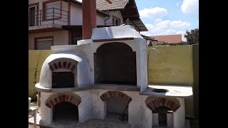 Constructii cuptor traditional pe vatra  gratar  ceaun Pizza Oven [upl. by Marna]