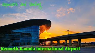 Lusaka approach and landing at Kenneth Kaunda International Airport [upl. by Gypsy]