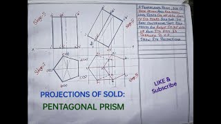 PROJECTIONS OF SOLD  PENTAGONAL PRISM [upl. by Chrisoula]