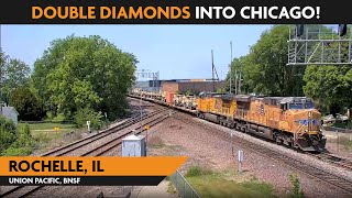 Rochelle Illinois USA  Virtual Railfan LIVE [upl. by Muire634]