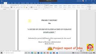 My project report of MBA  how to make a project report  internship report of MBA BBA final year [upl. by Ayaladnot]