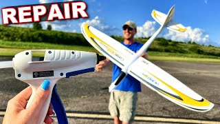 How to REPAIR CRASHED Foam RC Airplanes [upl. by Dowd612]